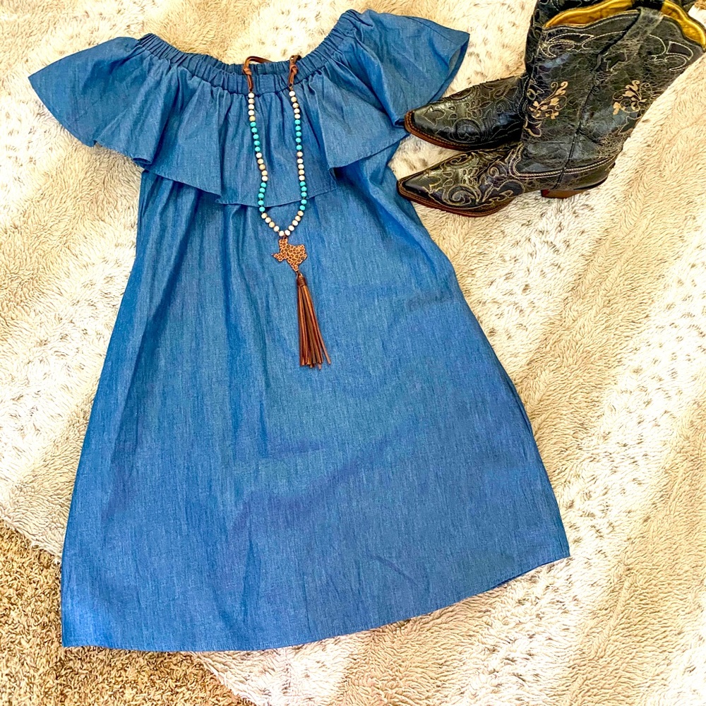 Denim Off the shoulder dress